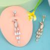 Dingpei Luxury Peacock Belly Button Ring with 3A Zirconia Tassel - Super Shiny Summer Essential