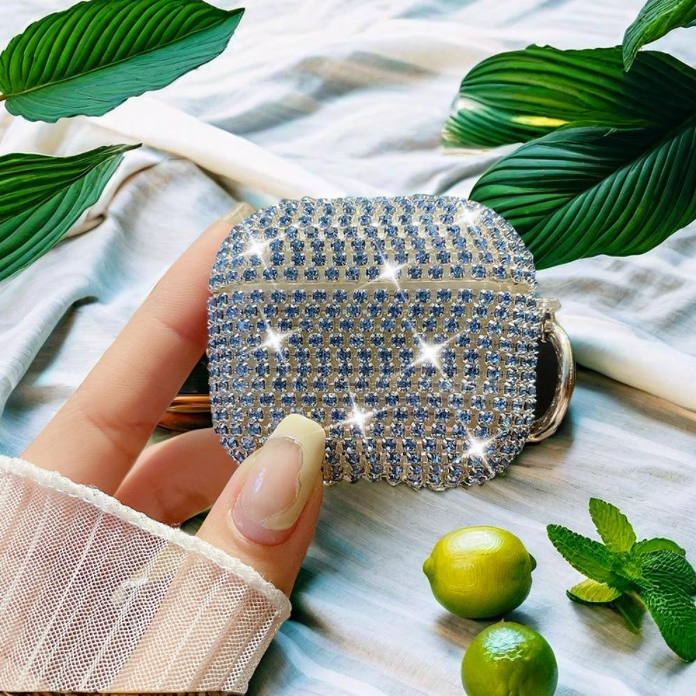 Diamond Studded Earphone Case, Water Diamond Earphone Case with Diamond Earphone Protective Cover, Apple Airpods Diamond Sticker Protective Case