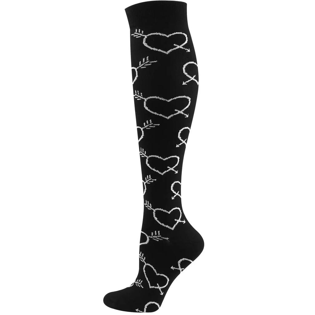 Neue Kompressionssocken für Leggings Atmungsaktiv Laufen Radfahren Druck Fußball Socke für Erwachsene Koreanische Edition Netzwerk-Drucksocken