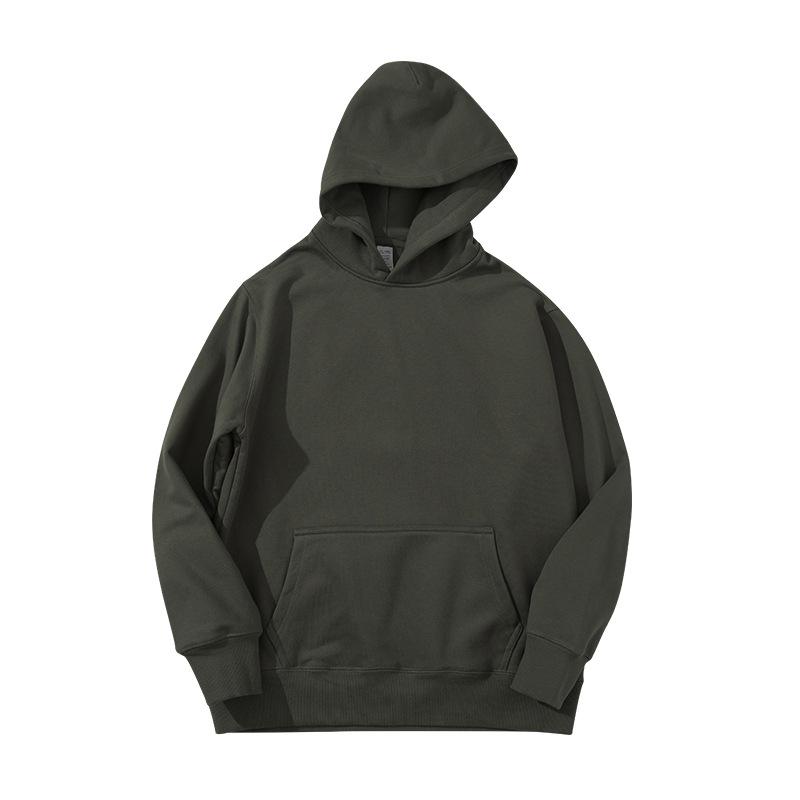 Unisex Heavyweight Carbon Brushed Fleece Hoodie - Warm, Loose Casual Wear for Autumn/Winter