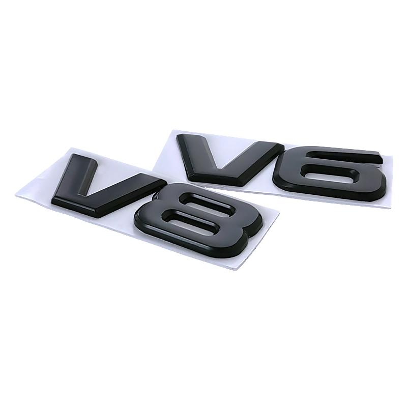 3d Chrome Black Logo V6 V8 Emblem Decals For Toyota Camry DFGHSTY6 Highlander Land Cruiser Fender Trunk V8 V6 Badge Sticker Accessories
