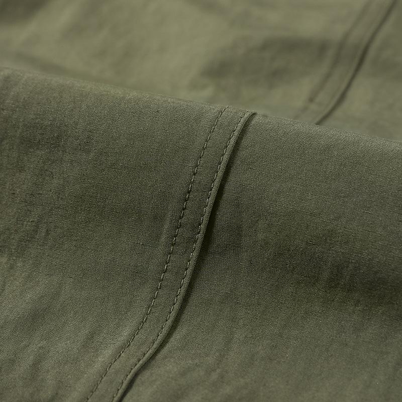 Women's Loose Wide Leg Cargo Pants Non Stretch Soft Thin Cotton American Retro Barrel Multi Pocket Wrinkle Resistant Two Length Casual Trousers