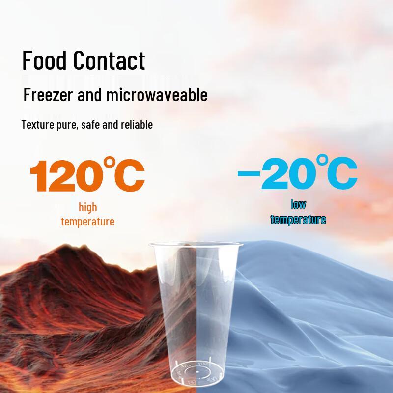 WEISHENG 500ml Disposable Clear PP Milk Tea Cups