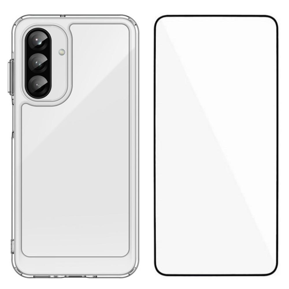 

WANLONFENG MF Series for Samsung Galaxy A26 5G Case TPU Acrylic Clear Phone Cover with Tempered Glass Film A