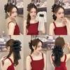 Back Head Grab Clip Half-Tie Hair Clip New Gypsophila Ribbon Hair Clamp  Women Girls
