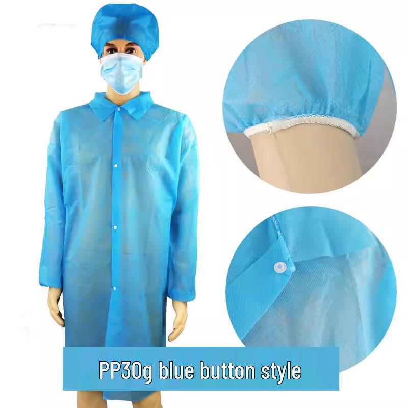 White Disposable Non-woven Lab Coat - Dustproof Isolation Suit for Food, Beauty, and Visitor Safety