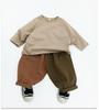 Kinder Baumwoll-Leinen Karottenhose: Frühling & Herbst Koreanischer Stil, Farbblockierte Freizeitkleidung für Kleinkinder & Kinder