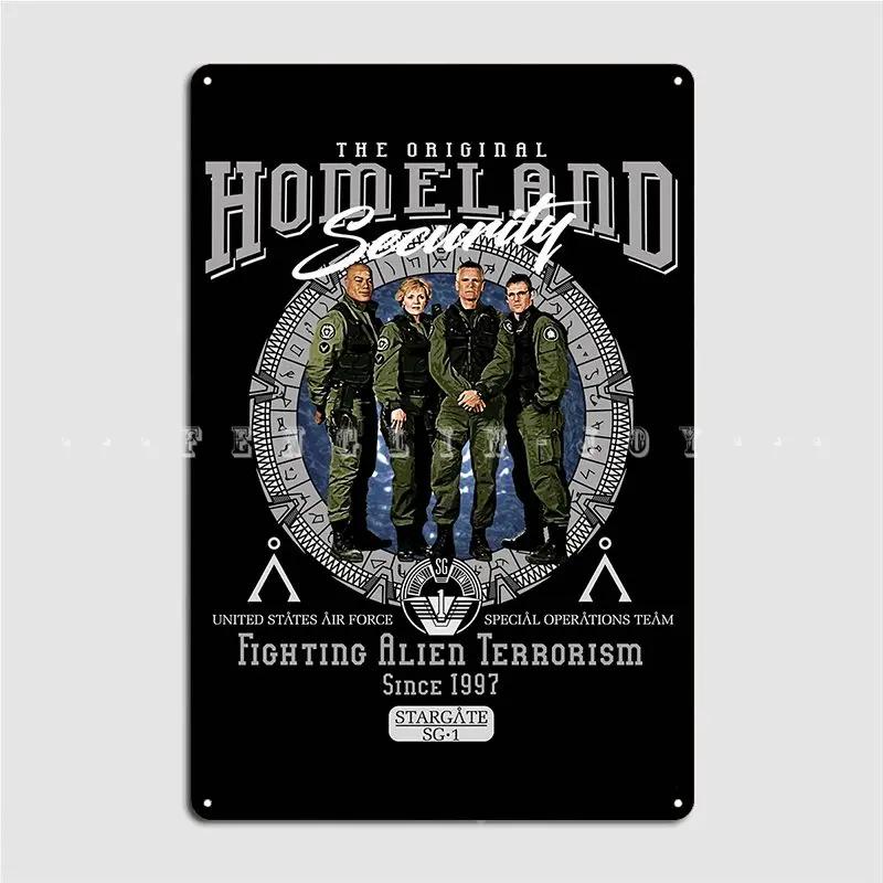 Звездные врата СГ-1 Оригинальный металлический знак Министерства внутренней безопасности Настенный Паб Заказные Таблички Настенный Жестяной Знак Постер 20x30cm（7.8x11.8inch）