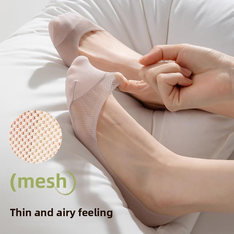 7 Pairs of Boat Socks with Summer Mesh Breathable Sweat Absorption Spring and Autumn Ice Silk Shallow Mouth Invisible Socks