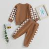 Baby Boy Clothes 6 9 12 18 24M 3T Outfits Pants Set Patchwork Hoodie Letter Printed Sweater Fall Winter Outfit