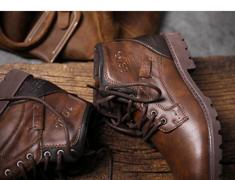 Men's Cross-Border Martin Boots: Casual Zipper High-Top Desert Work Boots, Large Size, Retro Style for Autumn and Winter.