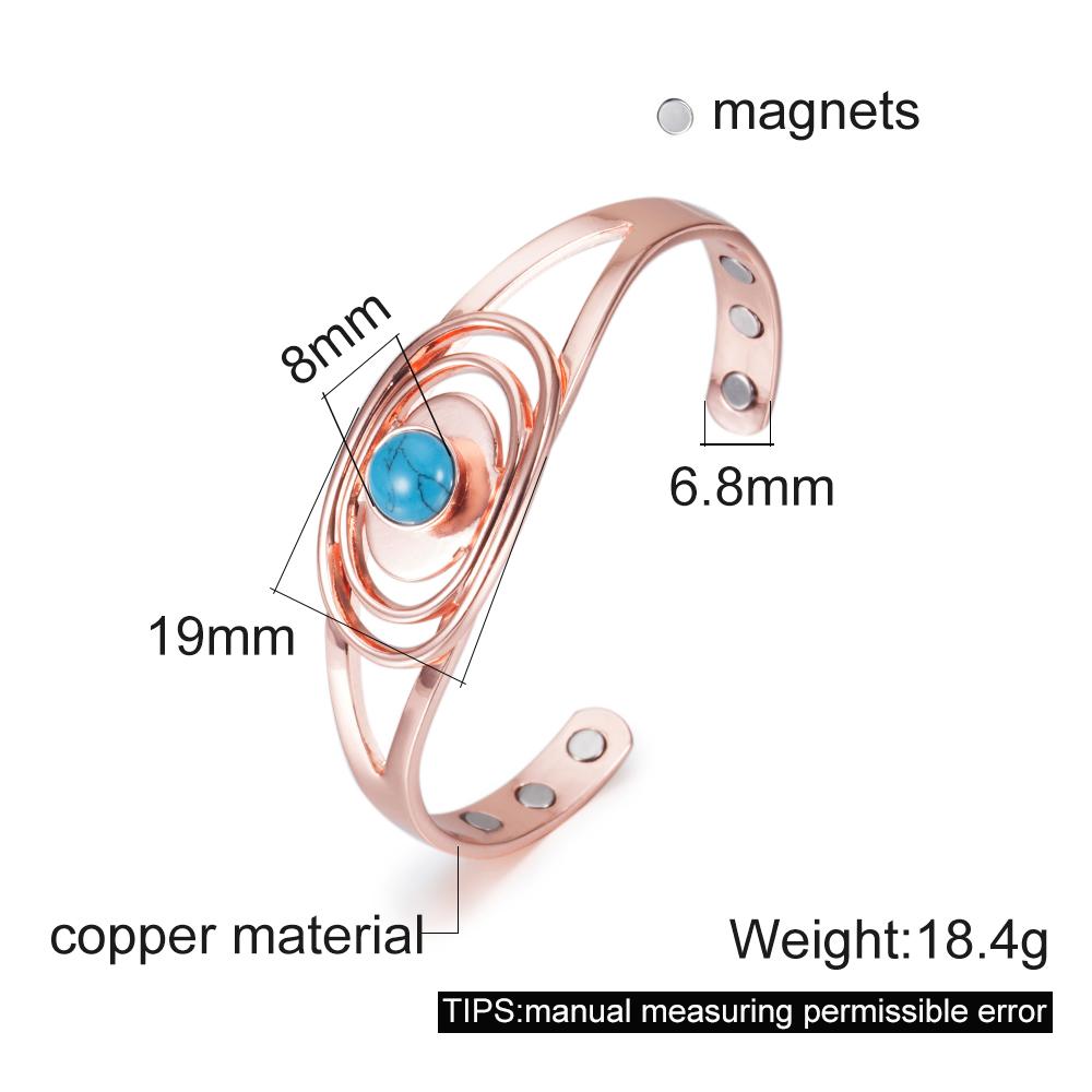 

Dolphin Pure Copper Bracelets for Women Green Artificial Opal Magnetic Bangles Benefits Simple Adjustable Cuff Jewelry Female бирюзовый