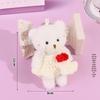Blush Bear Doll Keychain: Cute Skirt Plush Heart Bag Charm Gift