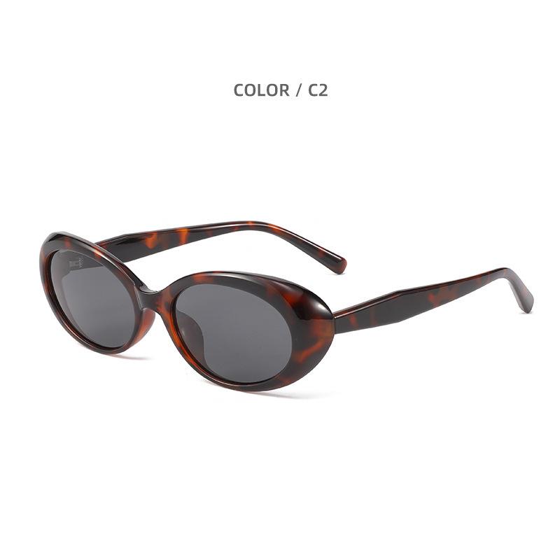 Trendy Retro Cat Eye Oval Polarized Sunglasses - Small Frame, Korean Style