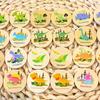 Wooden Dinosaur Memory Matching Game, Educational Animal Theme Matching Board Game With Wooden Round Board, Educational Toy Set For Kids Ages 3+