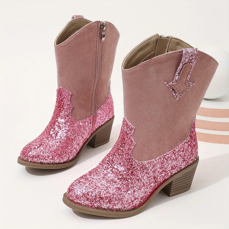 Classic thick heel round head short boots waterproof and non-slip fashion boots new bright leather pink boots 35 розовый 5480₽