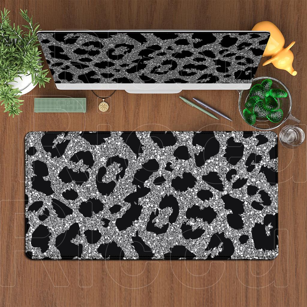 Fashion Leopard Print 120x60cm Oversized Keyboard Desk Pad Home Office Decoration Carpet Laptop Gaming Accessories Girl Mousepad