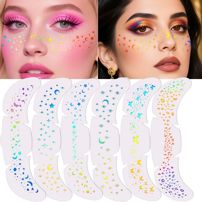Holographic Waterproof Temporary Freckle and Star Stickers