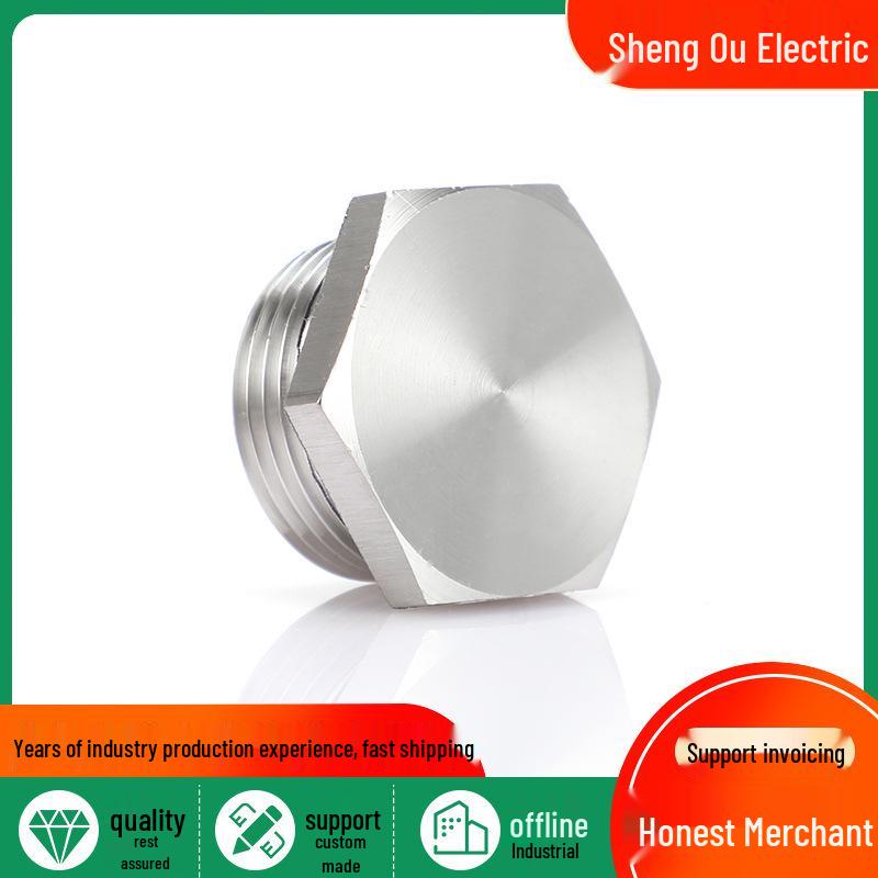 304/316 Stainless Steel Waterproof Male Thread Sealing Cap G1/2 Stopper Plug