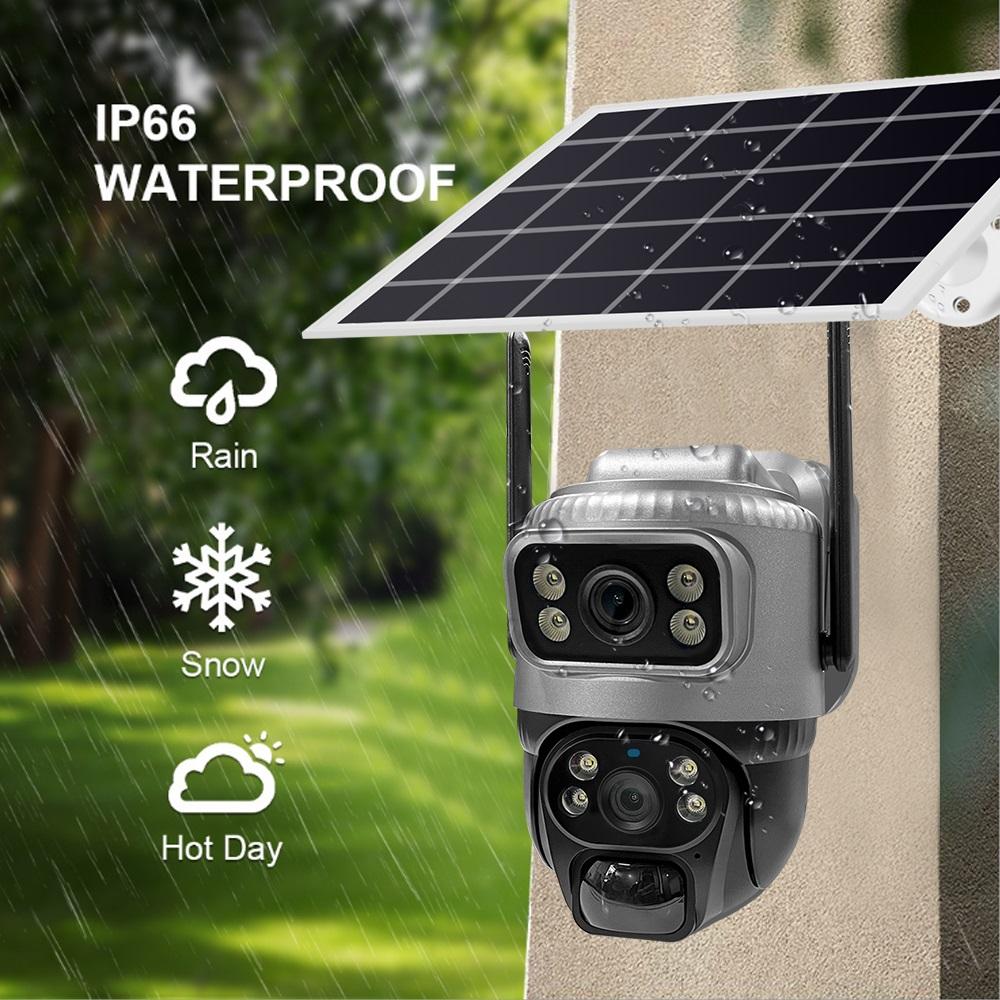 Single/Binocular Solar Surveillance Camera WiFi/4g Wireless Connection Waterproof Night Vision High-definition Security Monitoring