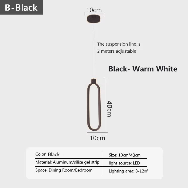 Modern LED Pendant Light Gold Black AluminiumFor Bedroom Restaurant Living Room Study Hanging Lamps Decoration Lightning Fixture