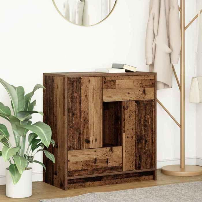 VidaXL Buffet avec tiroirs et portes vieux bois 70,5x34x74,5 cm, meuble de rangement, armoire de buffet, meuble d'entrée, 861848