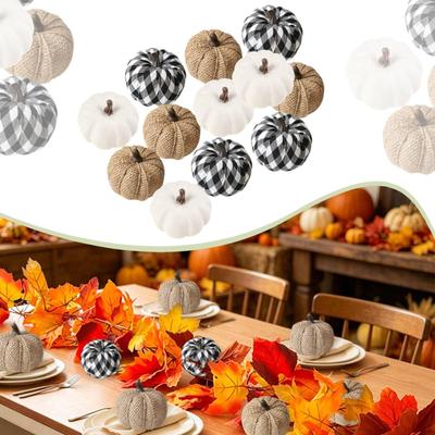 12 Pieces Artificial Pumpkins Fall Autumn Decor Small Simulation for Halloween Basket
