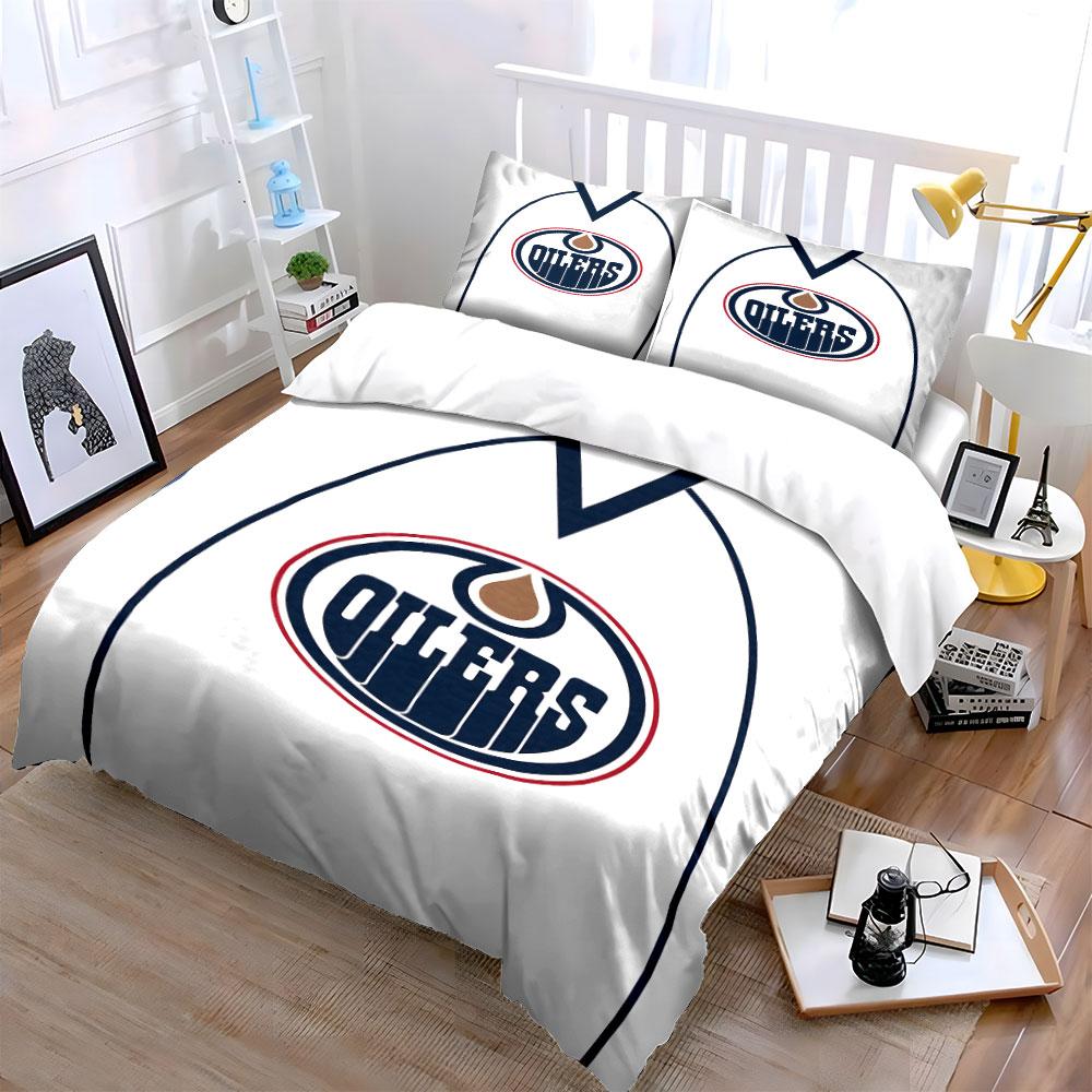 "Oilers Logo Bed Set Design" Print Bedding Set Duvet Cover Pillowcases (1* Duvet Cover 2* Pillowcases Do Not Include Comforter)
