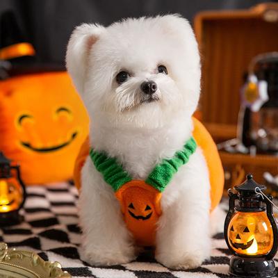 Ropa para perros Halloween disfraz de transformación de calabazas otoño e invierno divertido cálido que oso teddy perro pequeño mascota disfraz