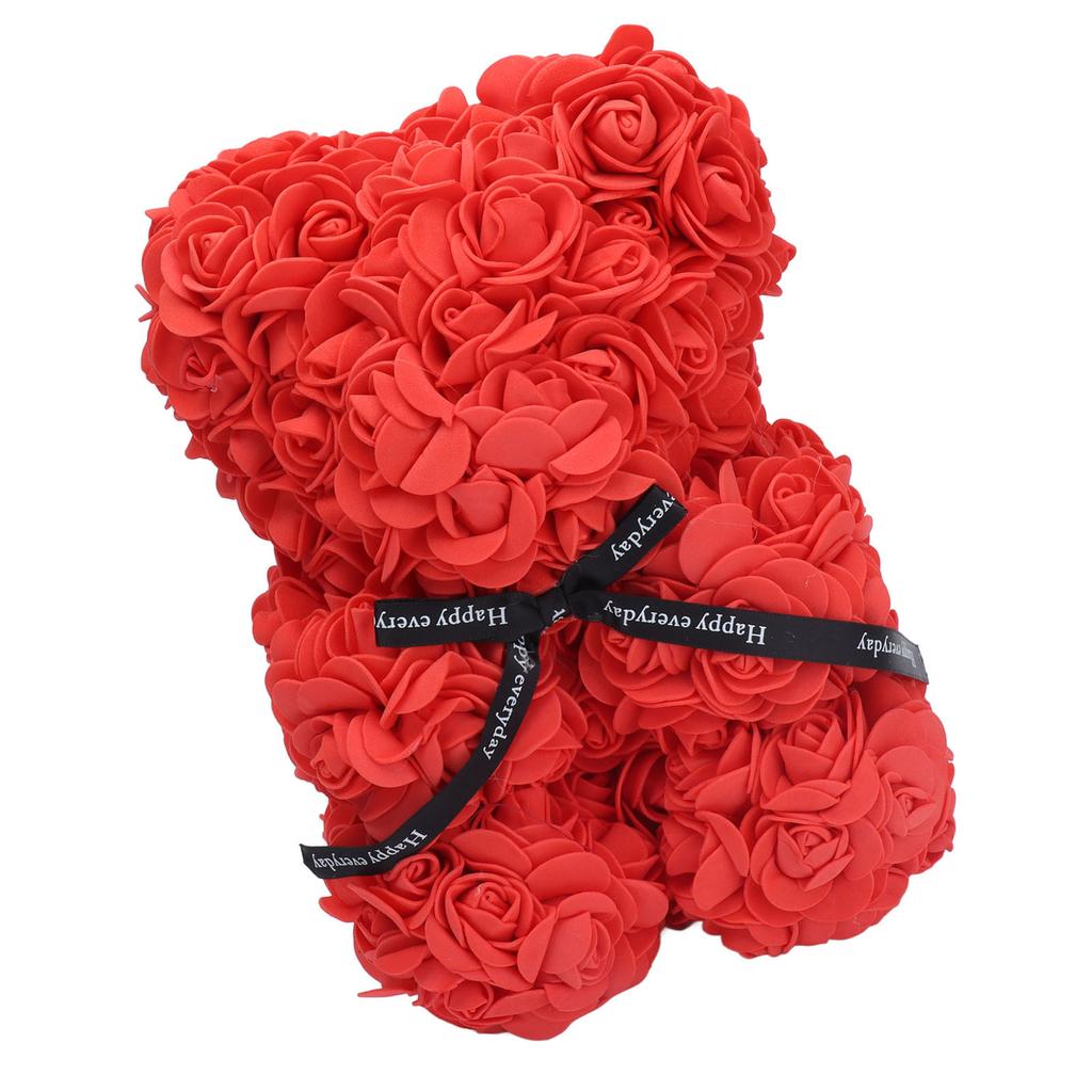 21cm Flower Bear Red Rose Shaped Bear Romantic Valentine"s Day Artificial Flower Bear for Wedding