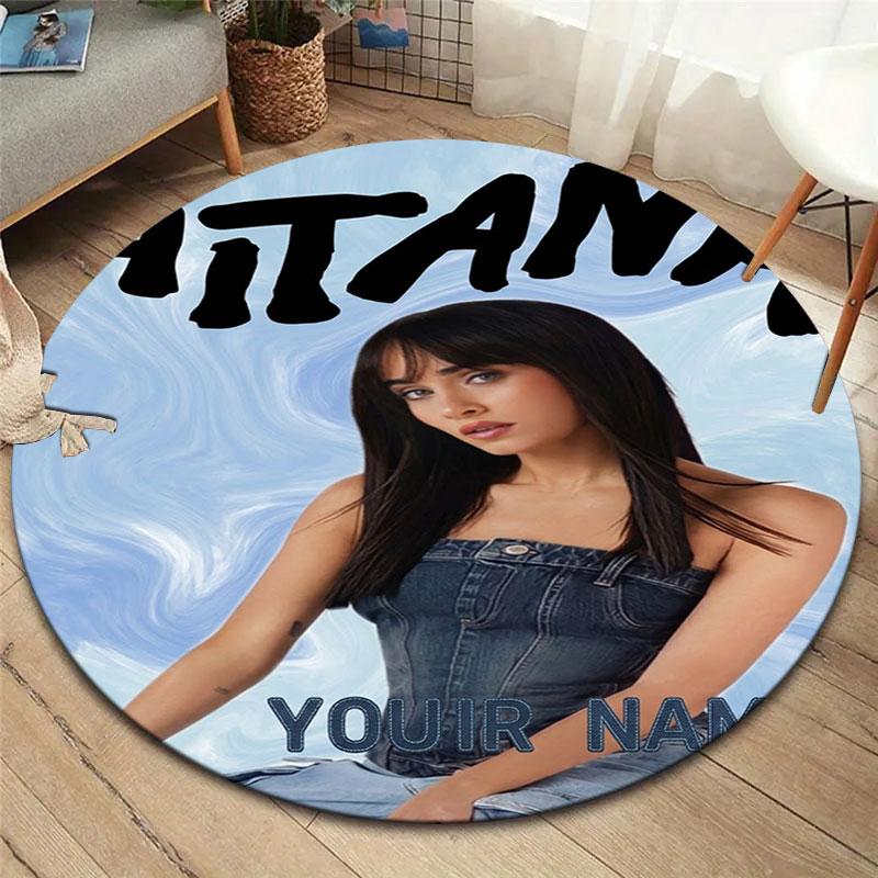 Aitana Custom Name Round Area Rug,Carpet Rug for Living Room Bedroom Sofa Playroom Decor,Non-slip Floor Mat