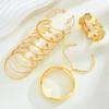 12 Stück Vintage Übertrieben Luxuriös Geometrisch Gestreift Verdreht Offenes Design Metall Armreif Armband Set für Damen Tägliches Tragen Schmuck Geschenk