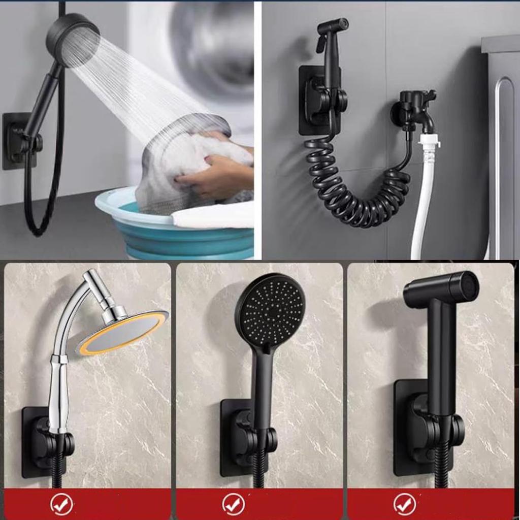 1PC Wall Mount Strong Adhesive Shower Head Holder ABS Waterproof Adjustable Bathroom Shower Bracket Easy Installation Base