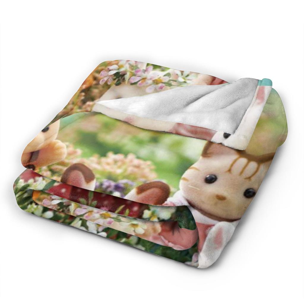 Super Soft Sylvanian Families Throw Blanket Premium Flannel Fleece Lightweight  Bed Blanket Cozy Warm Blankets All Season Use
