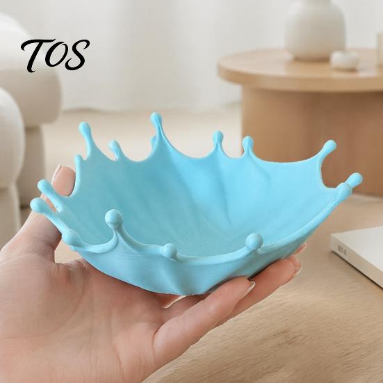 Desktop Storage Tray 3D Printed Jewelry for Rings Earrings Bracelets, Ocean Splash Organizer Trinket Dish, Decorative Home Vanity Decor Boho