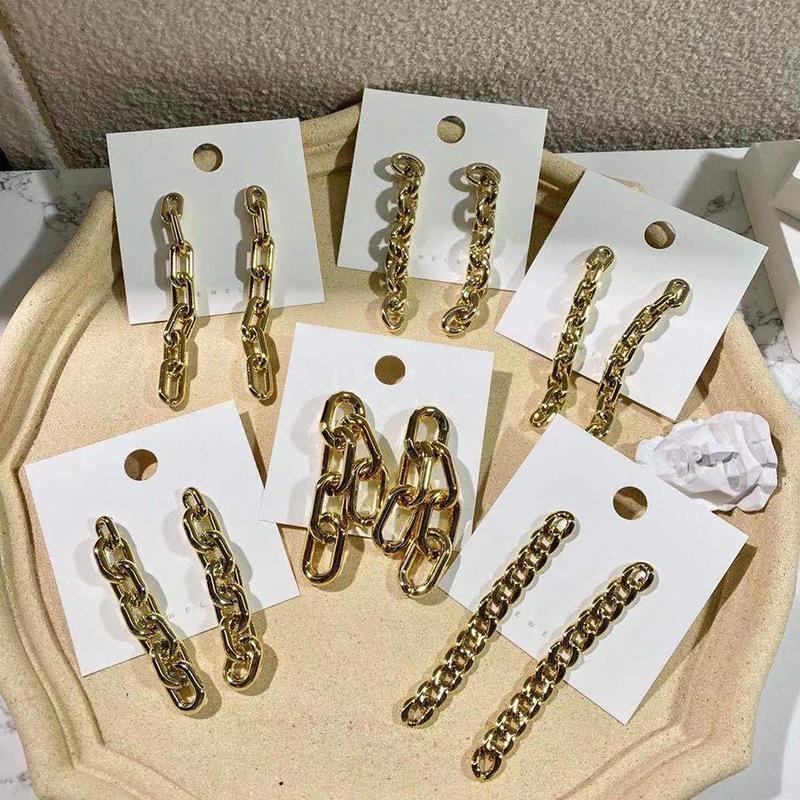 Retro Gold European & American Punk Style Women's Hoop Earrings