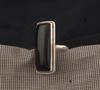 Solid 925 Sterling Silver Black Onyx Rectangle Gemstone Ring Large Ring Unisex Gift Designer Ring