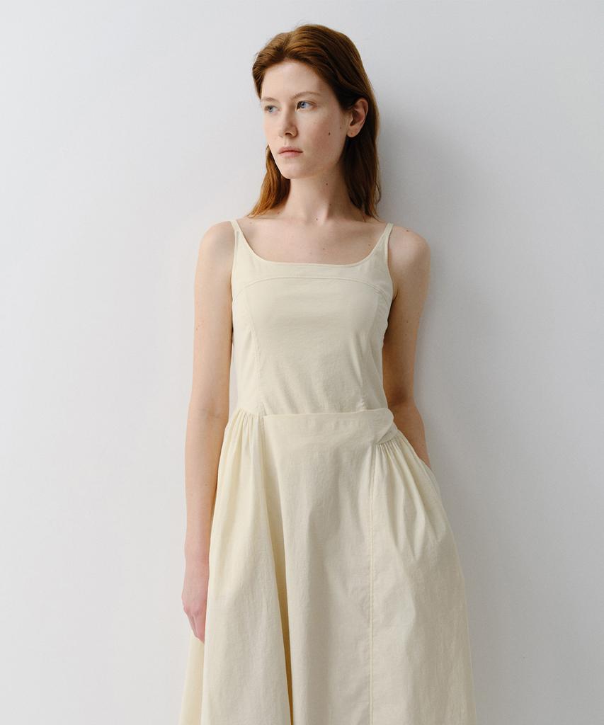 Ia Side Shirring Sleeveless Dress (Yellow)