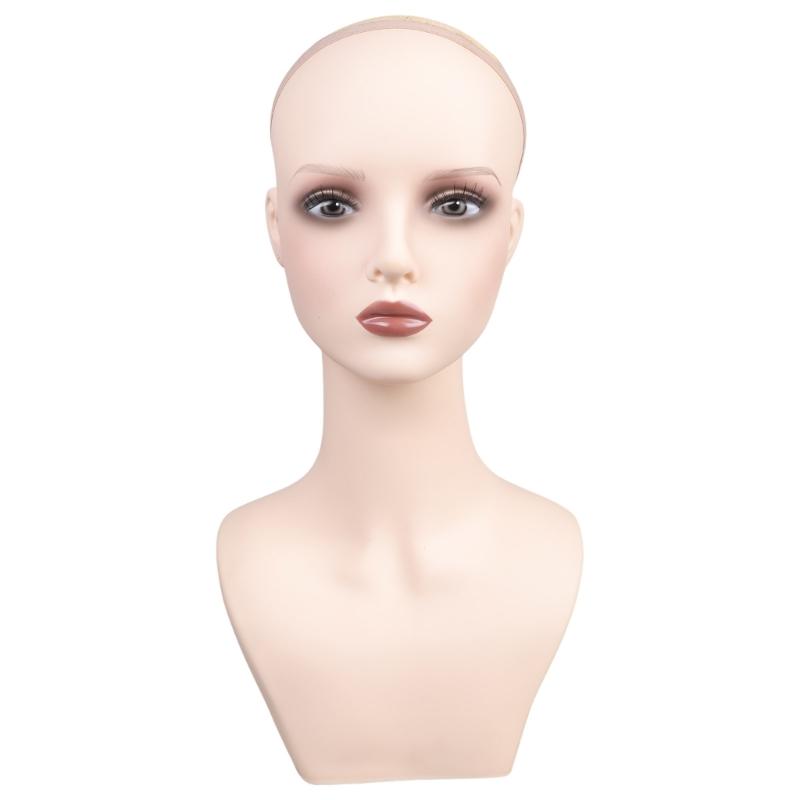 Wig Stand Portable Wig Holder Female Mannequin Head Wig Display Stand Wig Training Head Model for Hair Salons