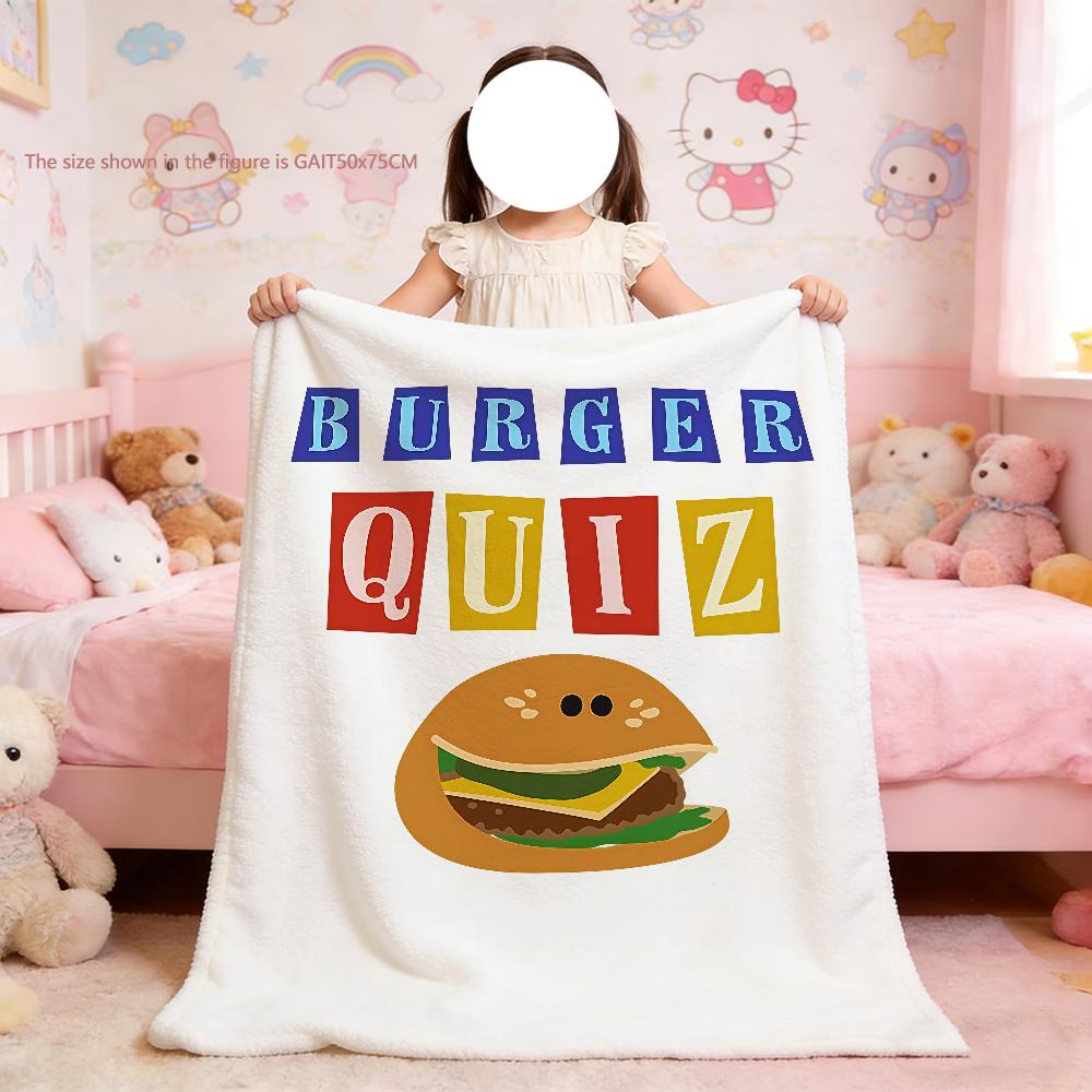 

Burger Quiz Blanket For Soft Throw Blanket for Picnic Bed Sofa Home Bedroom Cozy Warm Comfortable 75x90cm