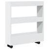VidaXL Narrow 3-Tier Storage Cart White Engineered Wood, Slim Storage Cart, Rolling Cart, Cart 855241
