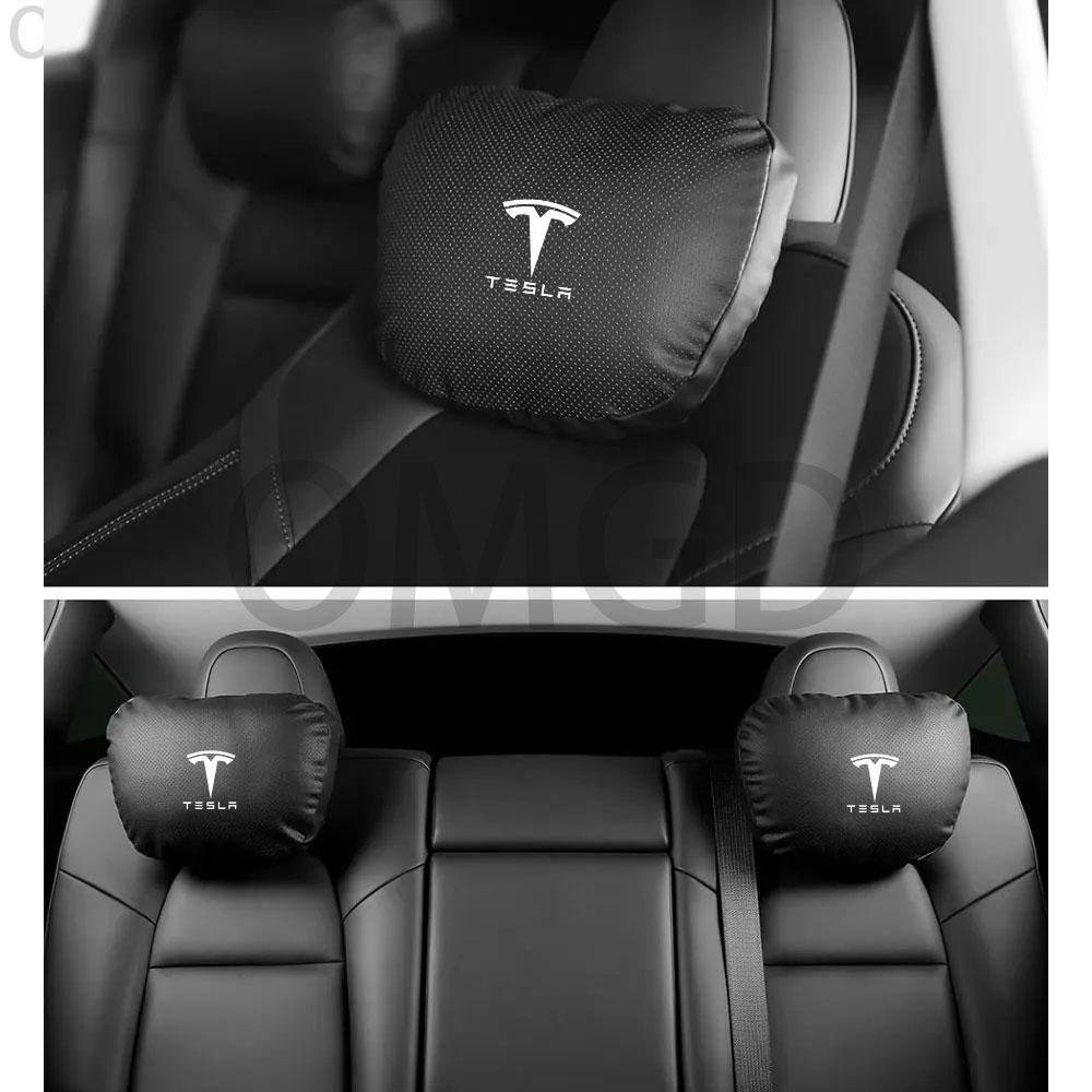 For Tesla Model Y 2020-2025 Suede Headrest Neck Pillow Model 3 2016-2025 Highland  Car Neck Pillow for Traveling Model Y 3