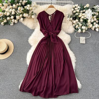 Women Green Hollow Out Maxi Dress Solid Fashion Sleeveless Backless Female Dresses Elegant Casual Ruched Long Dress Summer 2023