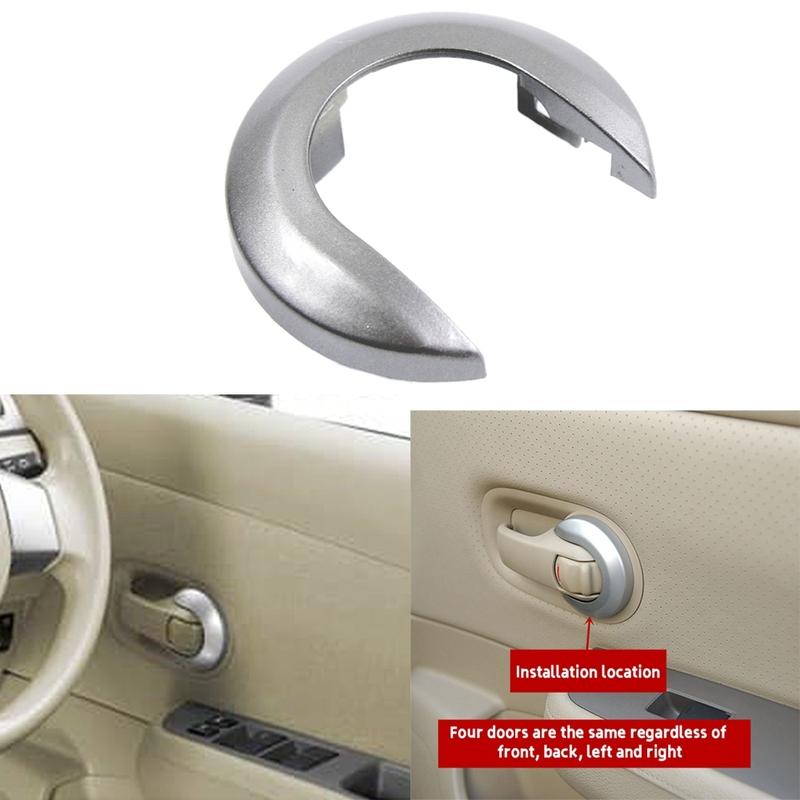 Car Interior Door Handle Cover Handle Escutcheon for Nissan Tiida 2005-2010 1.6 LIVINA NV200 Geniss Silver Gray