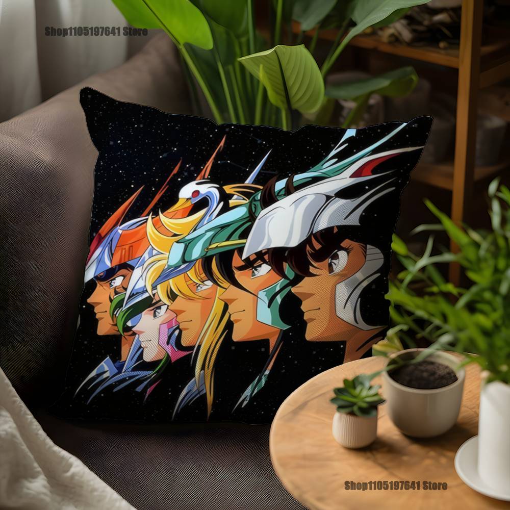Saint Seiya Virgo Shaka Pillow Case For Sofa Decor Car Office Room Printing Cushion Cover Decorations and Protector