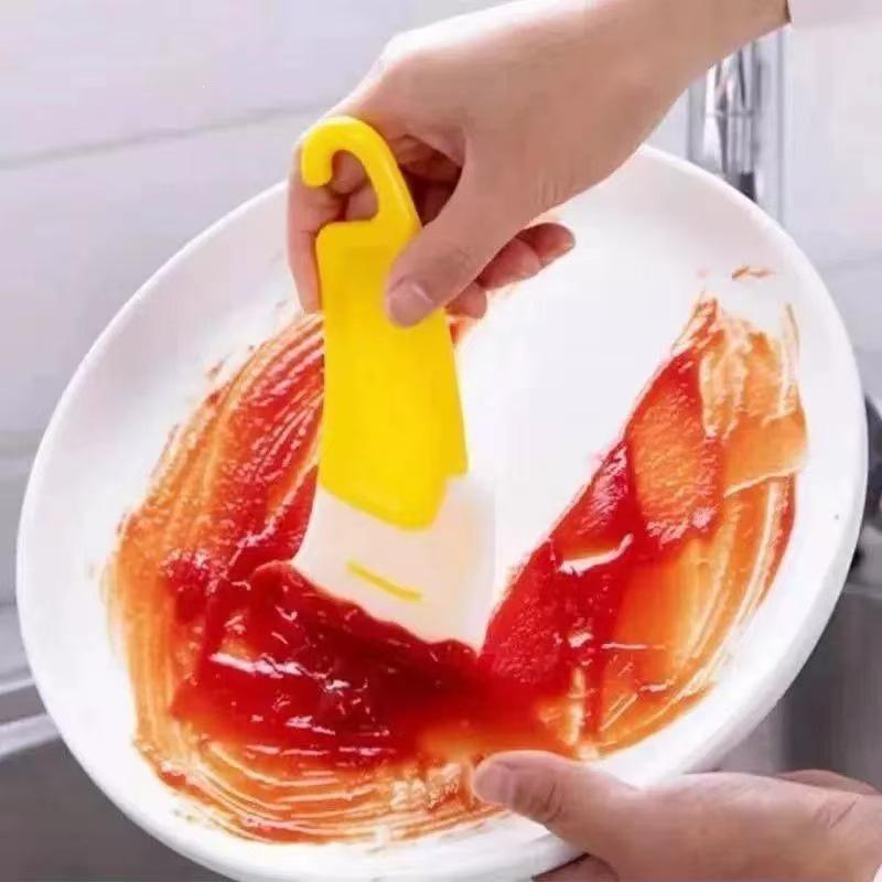 Silicone Kitchen Scraper for Oil Stains - Food Safe Soft Cleaner for Pots, Pans, and Stove Tops