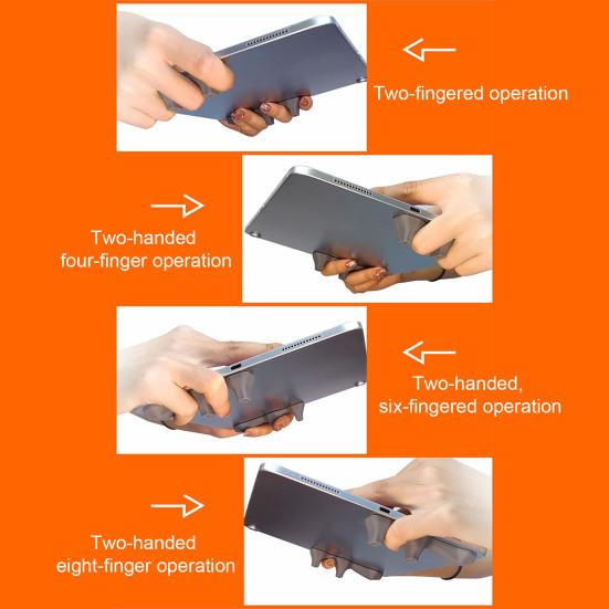 2Pcs Ergonomic Tablet Hand Rest Six-Finger Operation Anti-Slip Simple Installation Universal Silicone Tablet Grip Holder