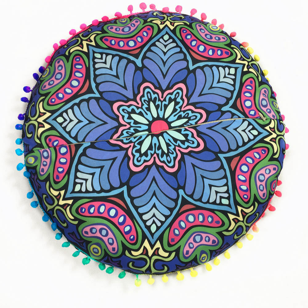 Indian  Floor Pillows Round Bohemian Cushion Cushions Pillows Cover Case