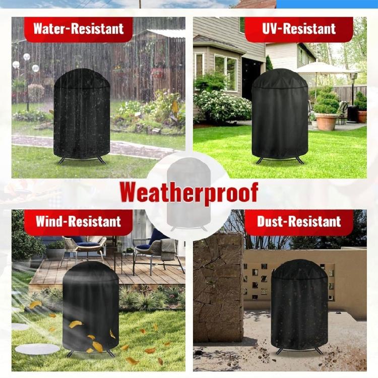 Round Outdoor Grill Cover Bbq Waterproof Oxford Cloth Oven Protector Windproof Grill Waterproof Cover Barbecue Cover