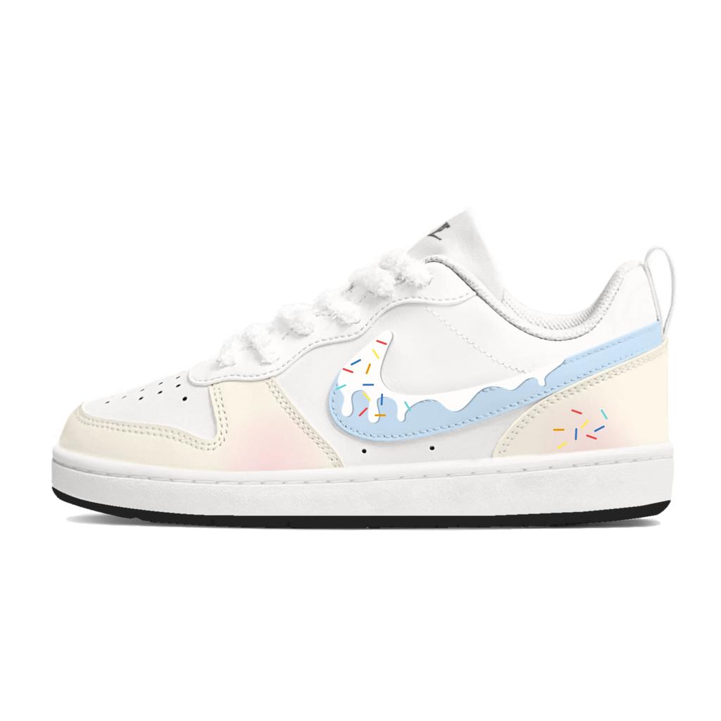 Nike Court Borough Blueberry Cake Low top Skateboard Shoes Women's Cream Blue DV5456-104(Team1121-)